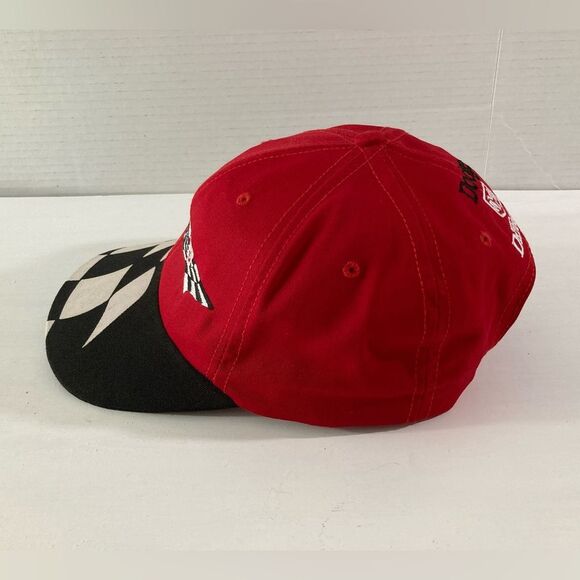 Vintage Dodge Motorsport Snapback Hat Red Black White Checker Flag Cap NASCAR - Picture 4 of 8